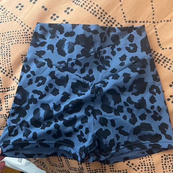 Pants - Cheetah shorts light blue short short size M brand new only tried on